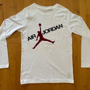 Air Jordan YOUTH Kids White long sleeve Shirt Size L (16-18)